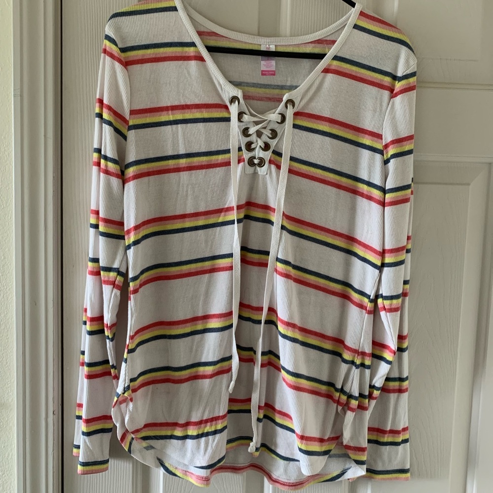 Corset style long sleeve T-shirt
